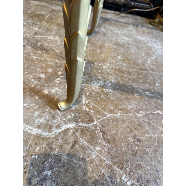 Metal Vintage Brass Coffee Table With Leaf Motif in the Style of Maison Jansen For Sale - Image 7 of 11
