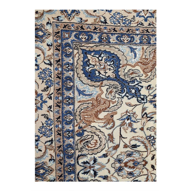 Hand knotted Nain rug ,Original Fine Persian Rug. Handmade Hand-knotted Silk & wool on a Silk .Classical combination of...
