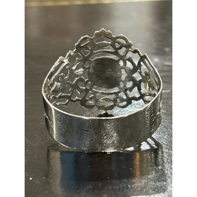 1910s Edwardian Pierced Sterling Silver Napkin Ring For Sale In Tampa - Image 6 of 8