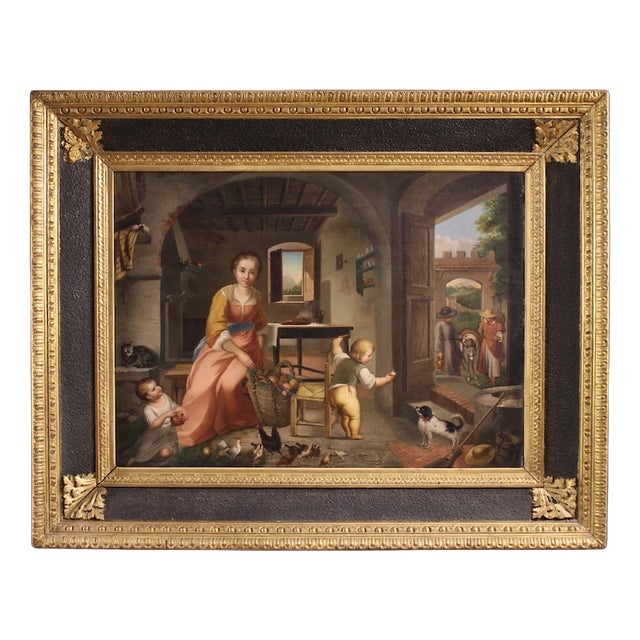 Italian Artist, Interior Scene, 1880, Oil on Canvas For Sale