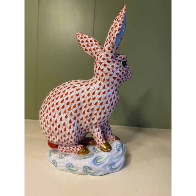 English Mid 20th Century Large Red Herend Bunny For Sale - Image 3 of 7