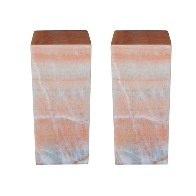 Gemstone Pair of Pink Modern Onyx Lamps. Usa, 21st Century For Sale - Image 7 of 7