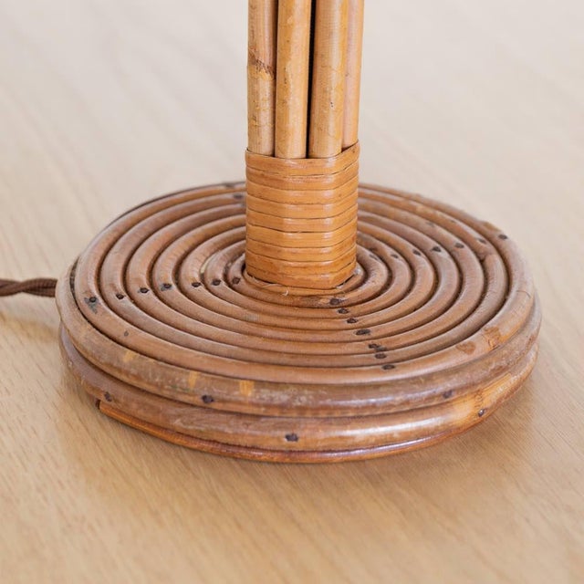 Brown 1960s French Rattan Lamp by Louis Sognot For Sale - Image 8 of 10