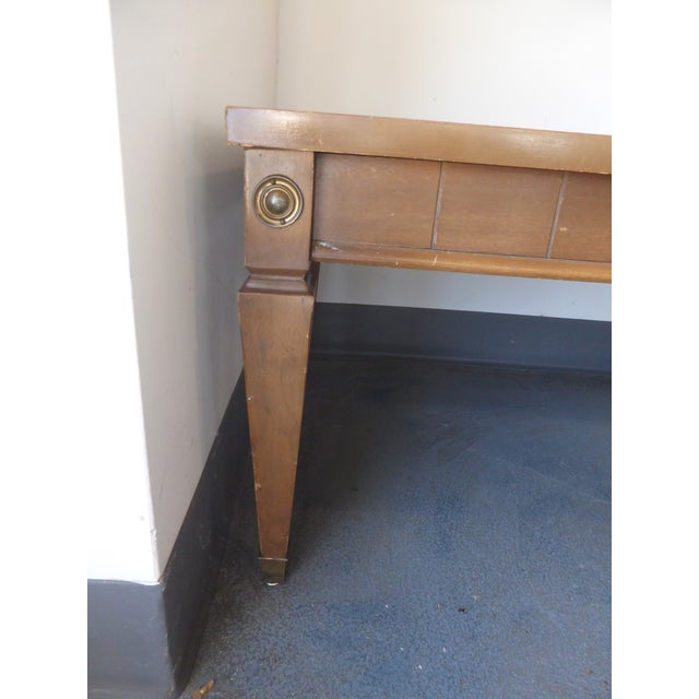 Chestnut Mid-Century Modern Cocktail Surfboard Table - Regency Style For Sale - Image 8 of 8