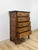 Brown Antique Oak Dresser Five Drawer Tallboy Chest of Drawers Bedroom Furniture For Sale - Image 8 of 10
