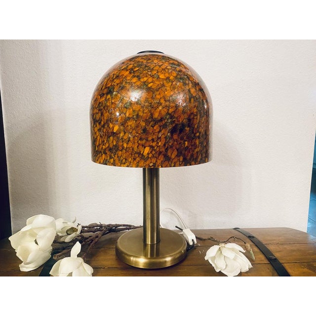 Orange Multicolored Mushroom Lamp by Peill and Putzler, 1970s, in Good conditions. Designed 1960 to 1969 This piece has an...
