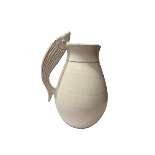 Add striking coastal-European character to your tablescape or mantel with this vintage Italian majolica ceramic pitcher....
