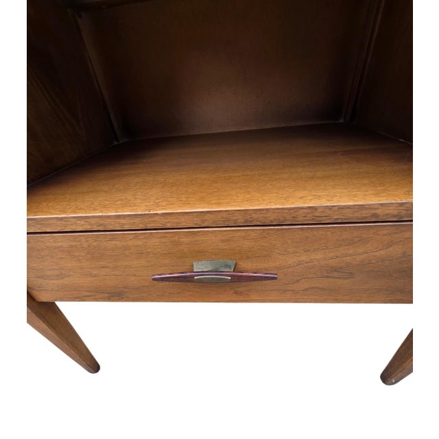Vintage Danish Modern Century Furniture Night Stand End Table Rosewood Bronze For Sale In Philadelphia - Image 6 of 13