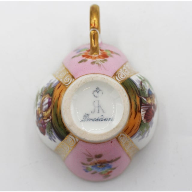 Circa 1888-1916 Richard Klemm, Dresden Quatrefoil Demitasse Cup & Saucer For Sale - Image 10 of 10