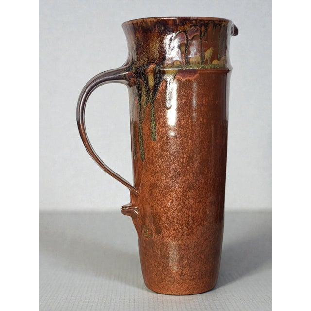 Maroon Vintage Water Service in Stoneware by Jean Cacheleux, 1970s, Set of 7 For Sale - Image 8 of 15