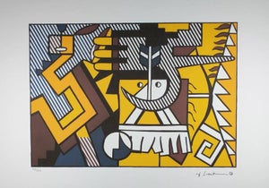 1980s After Roy Lichtenstein "Indian Theme Vi" Limited Edition Lithograph