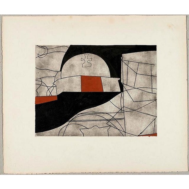 Paper Ben Nicholson, Paros with Balcony Variation with Hand Colouring, 1965, Artwork on Paper For Sale - Image 7 of 9