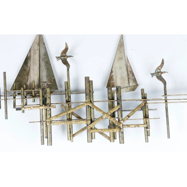 Mid-Century Modern Seagulls Metal C. Jere Wall Sculpture For Sale - Image 3 of 9
