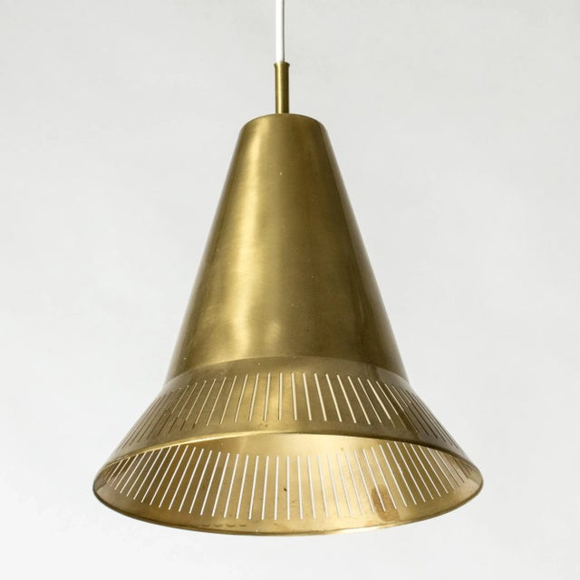 Gold Mid-Century Brass Pendant Light by Hans Bergström, 1950s For Sale - Image 8 of 8