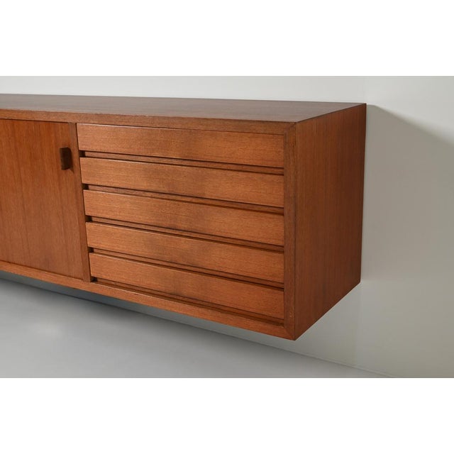 Large Teak Floating Sideboard, 1960s For Sale - Image 6 of 9