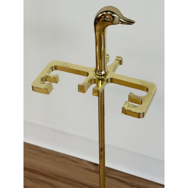 Metal Vintage Brass Mallard Duck Fireplace Tools For Sale - Image 7 of 11