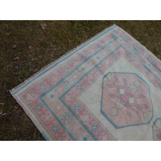 Vintage Distressed Turkish Kars Rug 4′11″ × 6′9″ For Sale In Philadelphia - Image 6 of 13
