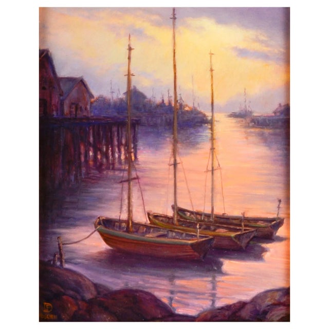 Dirk Foslien "Monterey Bay" oil on board. This Dirk Foslien painting comes framed as shown. Dimensions 10″H x 8″W (image);...