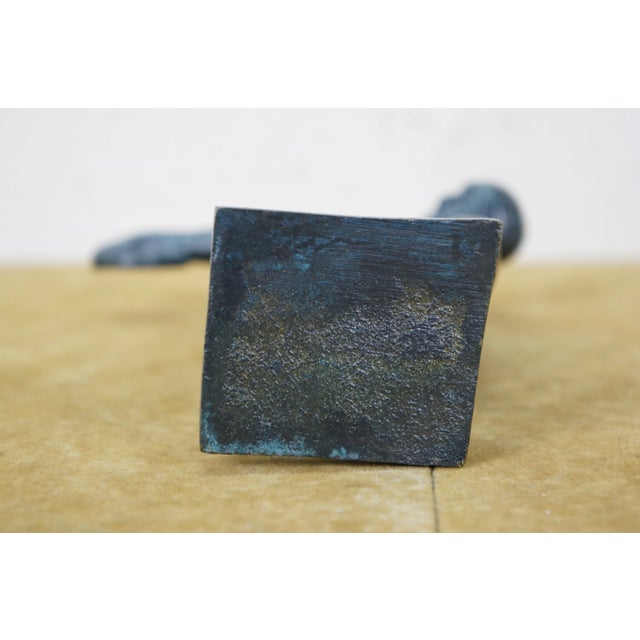 Vintage Bronze Discobolus Myron Greek Discus Thrower Figurine Sculpture Statue 7" For Sale - Image 11 of 11