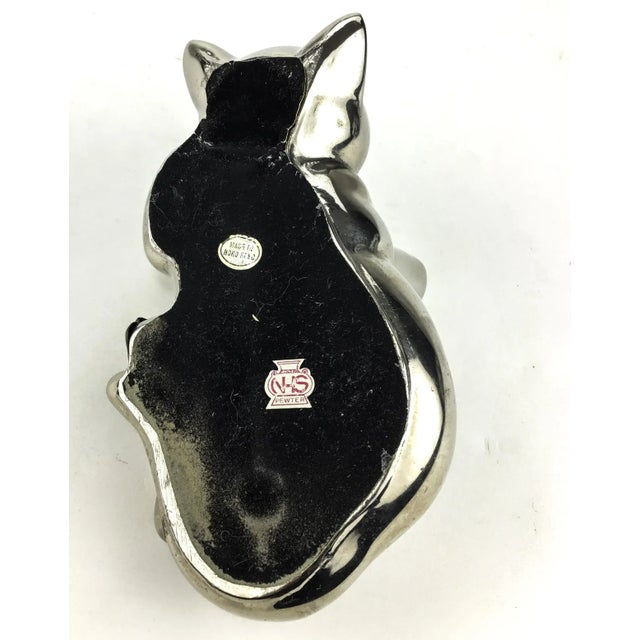 Metal Vintage Pewter Playful Cat Kitty Paper Weight For Sale - Image 7 of 10