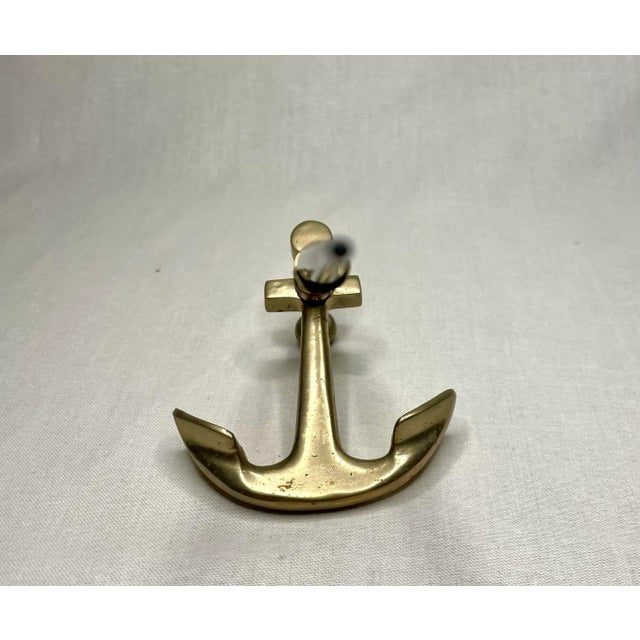 Brass Nautical Solid Brass Anchor Pen Desk Accessory Set For Sale - Image 8 of 11