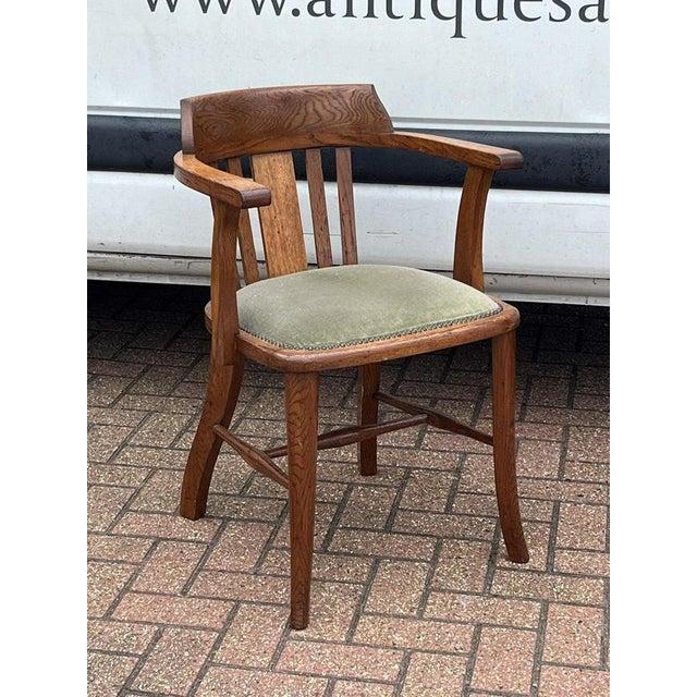 Edwardian Oak Desk Chair For Sale - Image 6 of 6