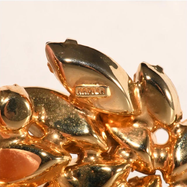 Napier Vintage Napier Rhinestone Brooch Rhinestones Gold-Plated For Sale - Image 4 of 4