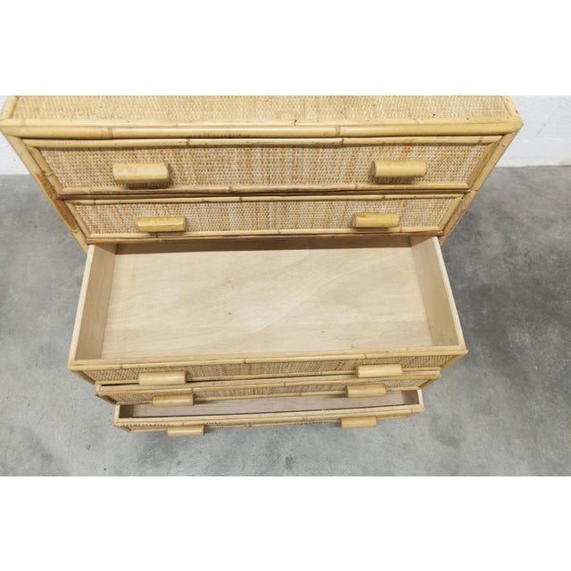 Rattan Chest of 5 Drawers, 1970 For Sale - Image 9 of 16