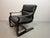 Mid-Century Black Leather Armchairs with Black Lacquered Wooden Frames by Åke Fribytter for Nelo, Sweden, 1970s, Set of 2 For Sale - Image 12 of 13