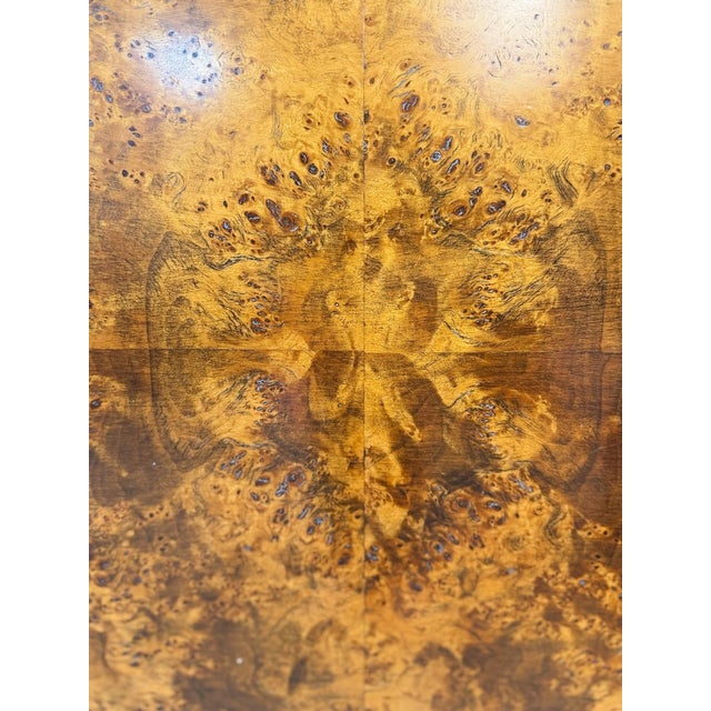 Brown Vintage John Stuart MCM Burlwood King Headboard, Bronze Inlay Detail, Collectable For Sale - Image 8 of 10