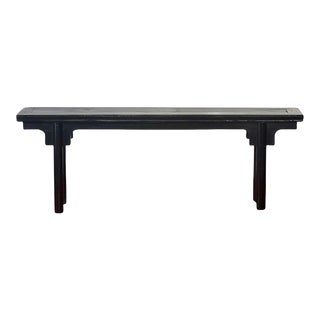 19th Century Chinese Black Lacquered Bench For Sale