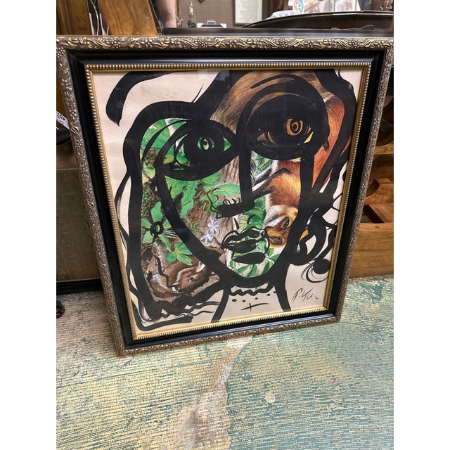 1970s Peter Keil Original Abstract Cougar Painting For Sale In Atlanta - Image 6 of 8