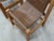 Trestle Beech Writing Desk with Leather Chairs, Italy, 1970s, Set of 3 For Sale - Image 14 of 17