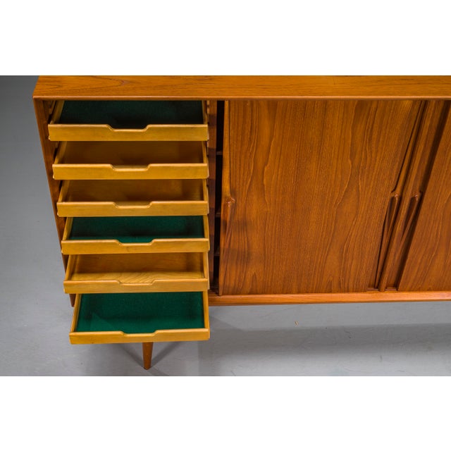 Model 19 Teak Highboard by Gunni Omann for Omann Jun, Denmark, 1960s For Sale - Image 9 of 15