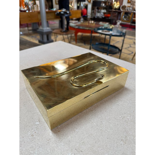 Italian Brass Box With Sculptural Snake Motif, Mid-Century For Sale In Los Angeles - Image 6 of 8