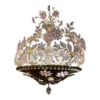 Mid 20th Century ncredible 6-Light Midcentury French Chandelier After Maison Baguès, Paris For Sale