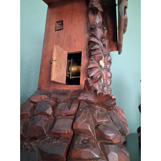 Important Masterpiece Black Forest Table-Fireplace Clock, Cuckoo Clock Made by Aleksander Fleig, Set of 3 For Sale - Image 4 of 10
