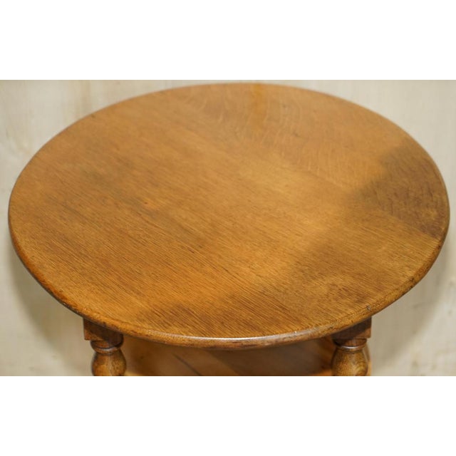 English Oak Side Table with Turned Legs, 1900s For Sale - Image 10 of 14