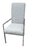 Pair of Milo Baughman style straight chairs with chrome frames. The exposed frames with arms and legs are square tubed...