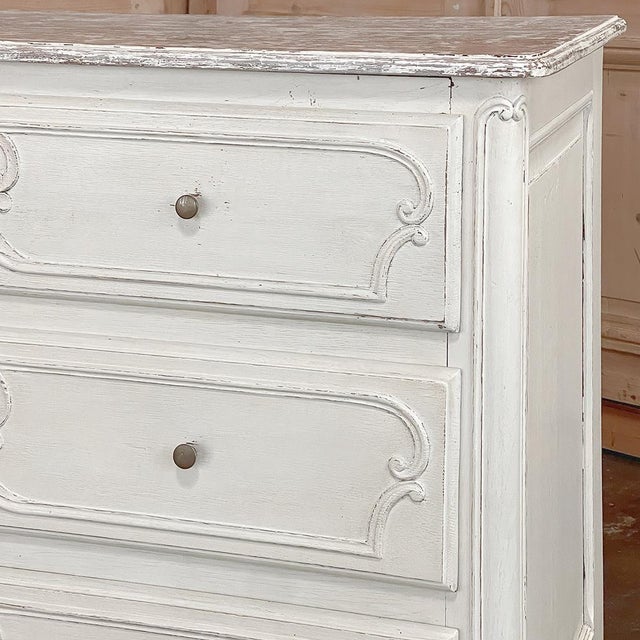 Antique Country French Painted Three-Drawer Commode ~ Chest of Drawers For Sale - Image 18 of 18