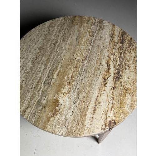 Travertine Coffee Table with Marble Top For Sale - Image 11 of 16