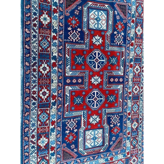 Blue Caucasian Chirwan Rug For Sale - Image 8 of 18