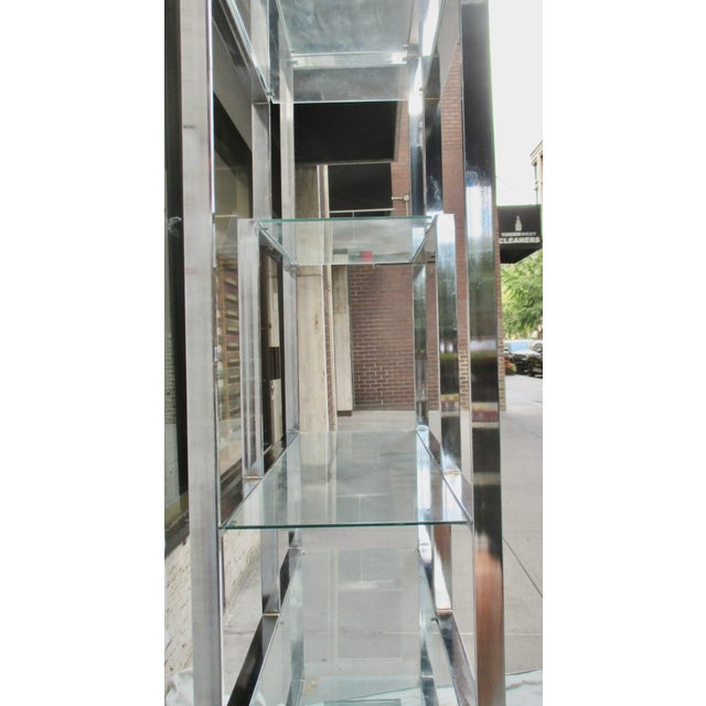 Chrome and Steel Etegere With 6 Glass Shelves For Sale - Image 13 of 17