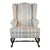 1980s Ethan Ellan Traditional Classics Queen Anne Maple Striped Library Wingback Chair For Sale