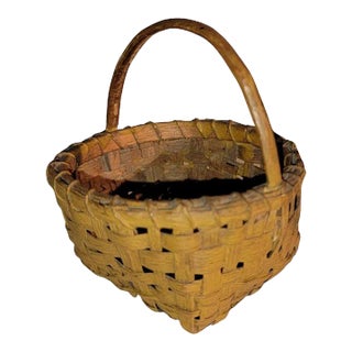 19thc Miniature Original Painted Mustard Basket For Sale