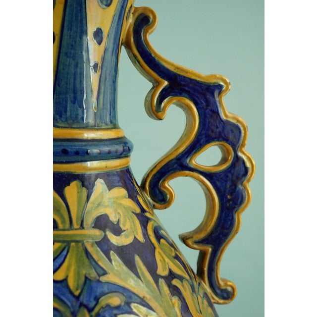 Vintage Neo-Renaissance Majolica Ceramic Vase by Luca Della Robbia, 1920s For Sale - Image 18 of 18
