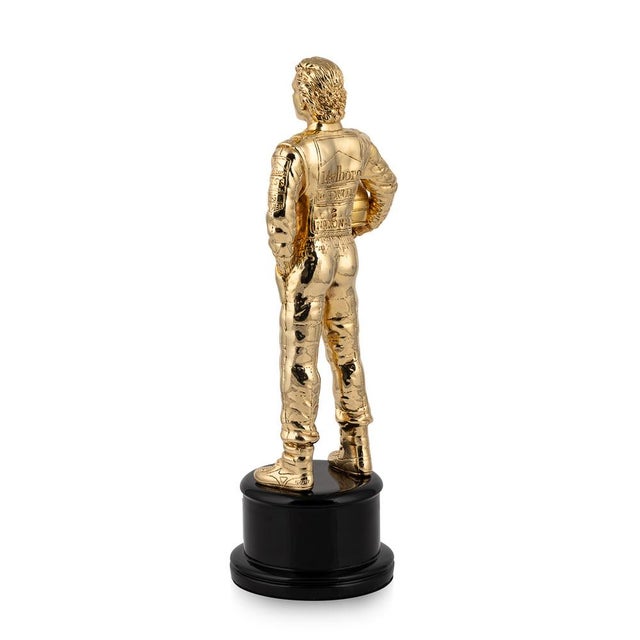 Early 21st Century Ayrton Senna F1 Trophy Statue in 24 Karat Gold-Plated Silver, 2014 For Sale - Image 5 of 18