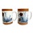 1960s Holt Howard Stoneware Abstract Blue Flowers Coffee Mugs - a Pair For Sale