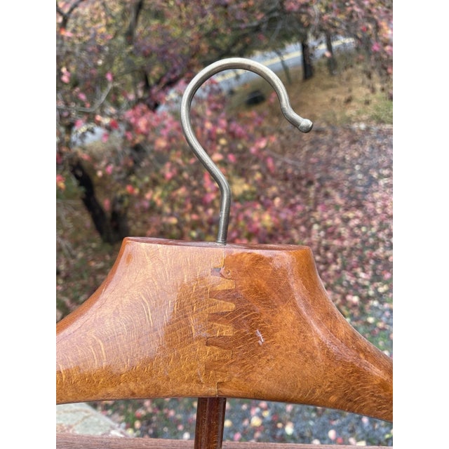 Mid 20th Century Pair of Mid 20th Century Mod Fratelli Reguitti Italian Dovetail Wooden Hanger W Pole For Sale - Image 5 of 12