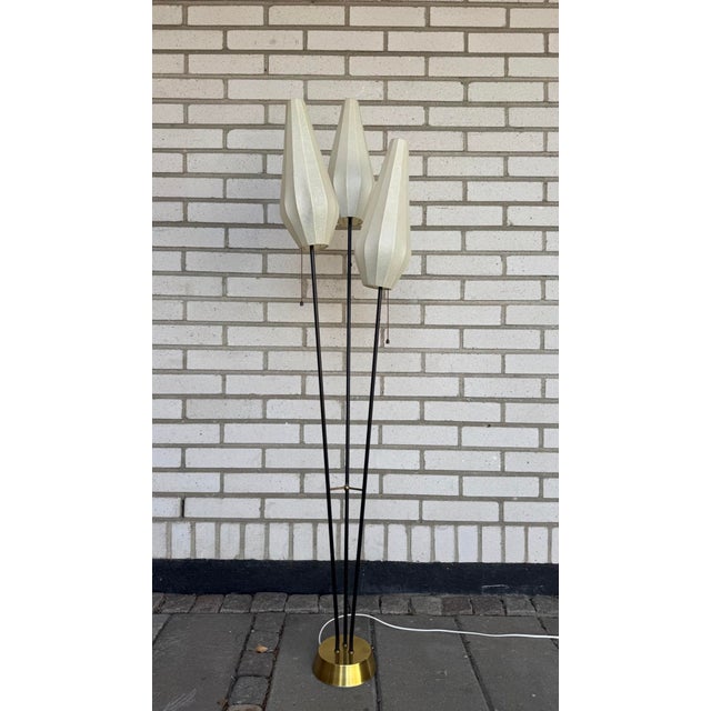 Scandinavian Floor Lamp with Three Lampshades, 1960, in Very Good conditions. Designed 1960 to 1969 This piece is...